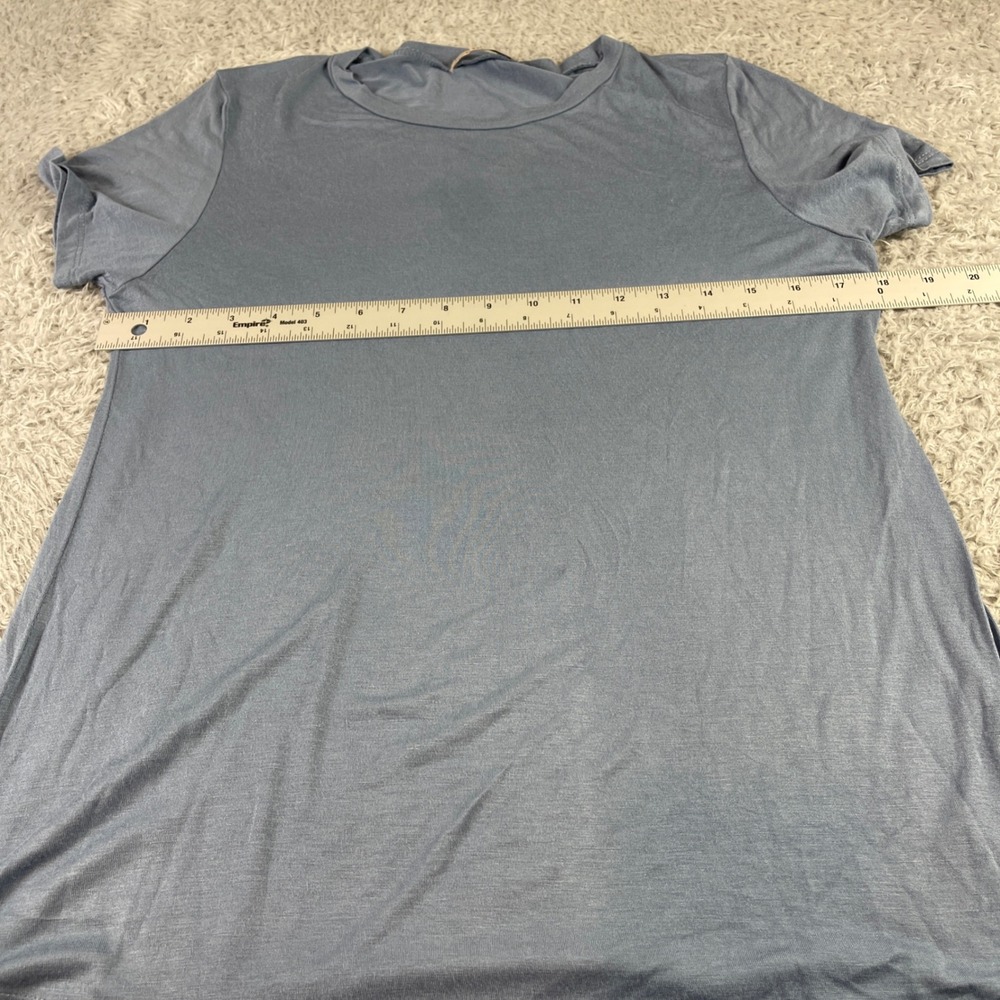 Active Basic Womens Crewneck Short Sleeve T-Shirt Blue Rayon Spandex Large - Picture 4 of 9